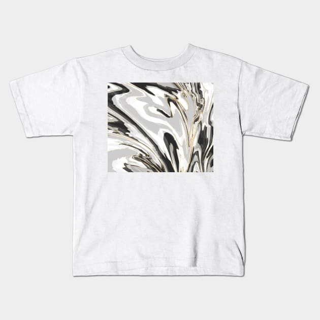 Pastel marble - monochrome gold Kids T-Shirt by marbleco